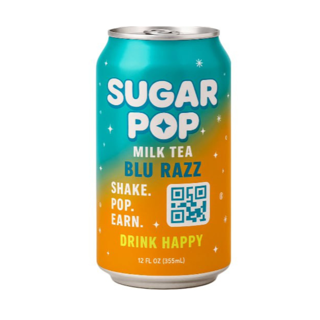 Sugar Pop Bubble Tea Blu Razz 12 oz ready-to-drink canned bubble tea
