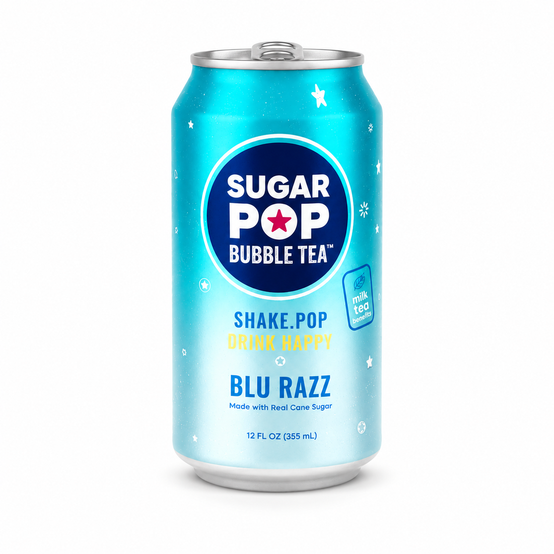 Sugar Pop Bubble Tea Blu Razz 12 oz can